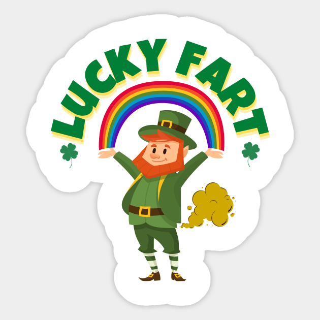 Lucky Fart Leprechaun Rainbow St. Patrick's Day Sticker by FartMerch